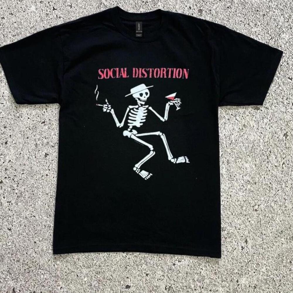 Black Social Distortion Band Tee With Accents